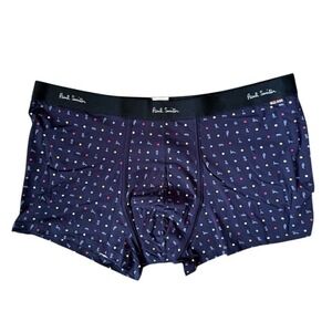 Paul Smith Mens XXL Boxer Briefs Organic Cotton Trunk Navy Blue Polka Dots New